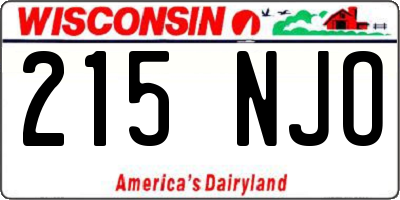 WI license plate 215NJO