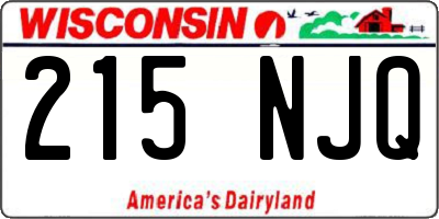 WI license plate 215NJQ