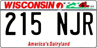 WI license plate 215NJR