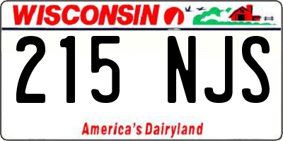 WI license plate 215NJS