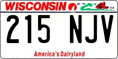 WI license plate 215NJV