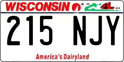 WI license plate 215NJY