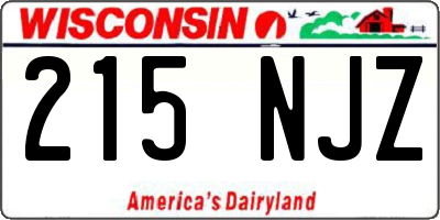 WI license plate 215NJZ