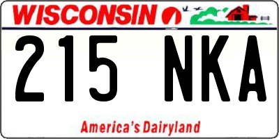 WI license plate 215NKA