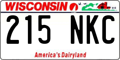 WI license plate 215NKC