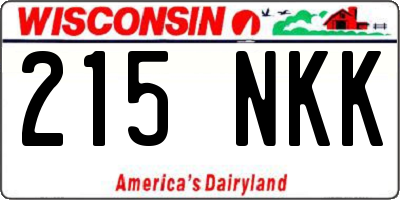 WI license plate 215NKK