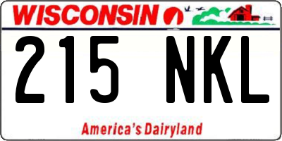 WI license plate 215NKL