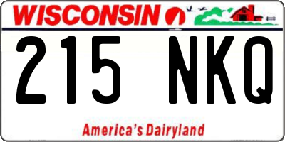 WI license plate 215NKQ
