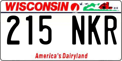 WI license plate 215NKR