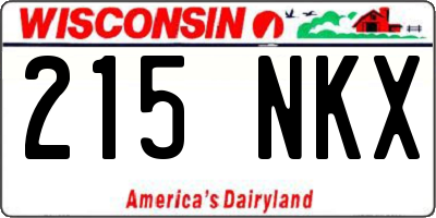 WI license plate 215NKX