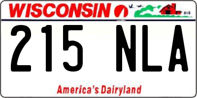 WI license plate 215NLA