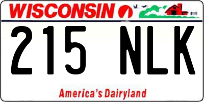 WI license plate 215NLK