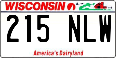 WI license plate 215NLW