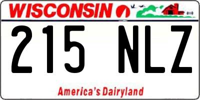 WI license plate 215NLZ