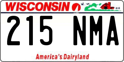 WI license plate 215NMA