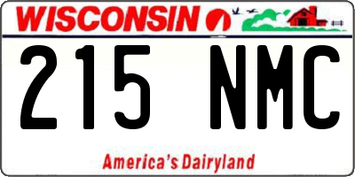 WI license plate 215NMC