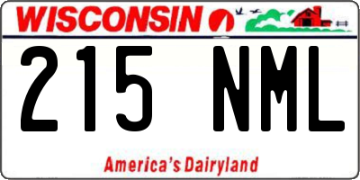 WI license plate 215NML