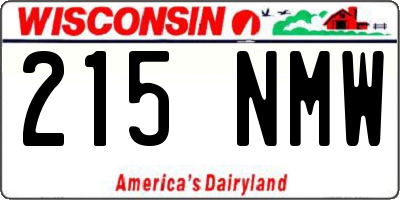 WI license plate 215NMW