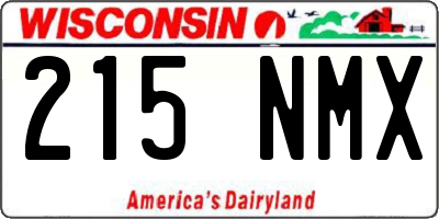 WI license plate 215NMX