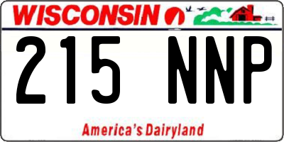 WI license plate 215NNP