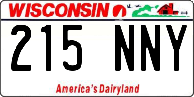 WI license plate 215NNY