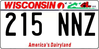 WI license plate 215NNZ