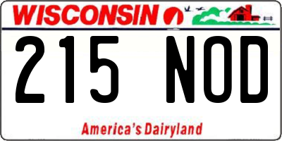 WI license plate 215NOD