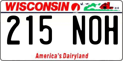 WI license plate 215NOH
