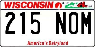 WI license plate 215NOM