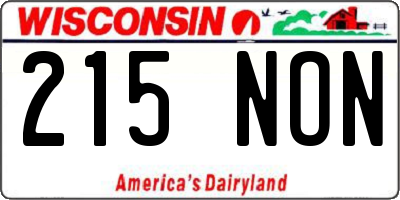 WI license plate 215NON