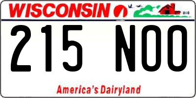 WI license plate 215NOO