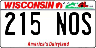 WI license plate 215NOS