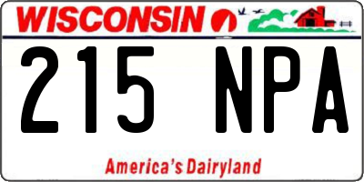 WI license plate 215NPA