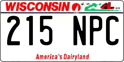 WI license plate 215NPC