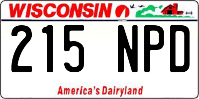 WI license plate 215NPD