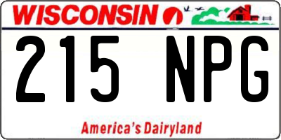 WI license plate 215NPG