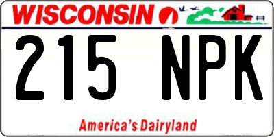 WI license plate 215NPK