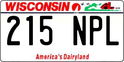 WI license plate 215NPL