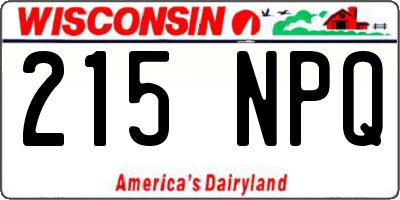 WI license plate 215NPQ