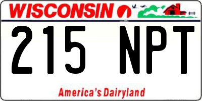 WI license plate 215NPT