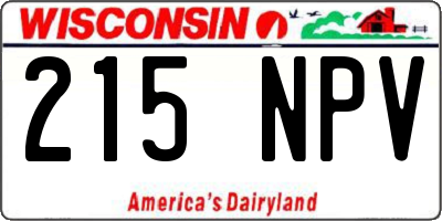 WI license plate 215NPV