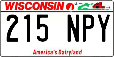 WI license plate 215NPY