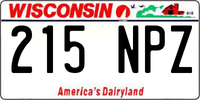 WI license plate 215NPZ