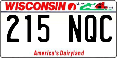 WI license plate 215NQC