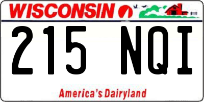 WI license plate 215NQI