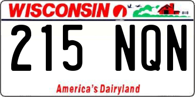 WI license plate 215NQN