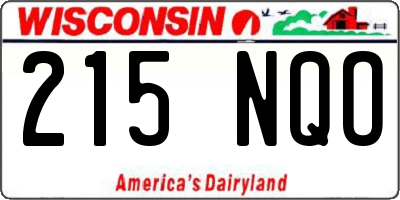 WI license plate 215NQO