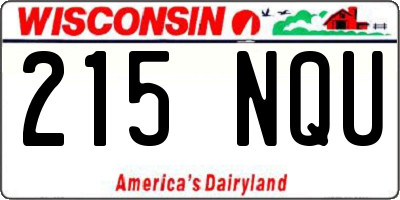 WI license plate 215NQU