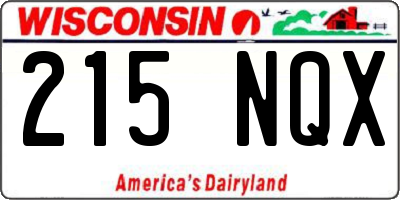 WI license plate 215NQX