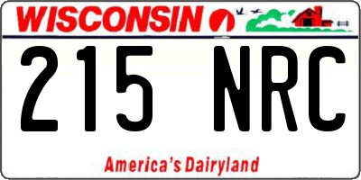 WI license plate 215NRC
